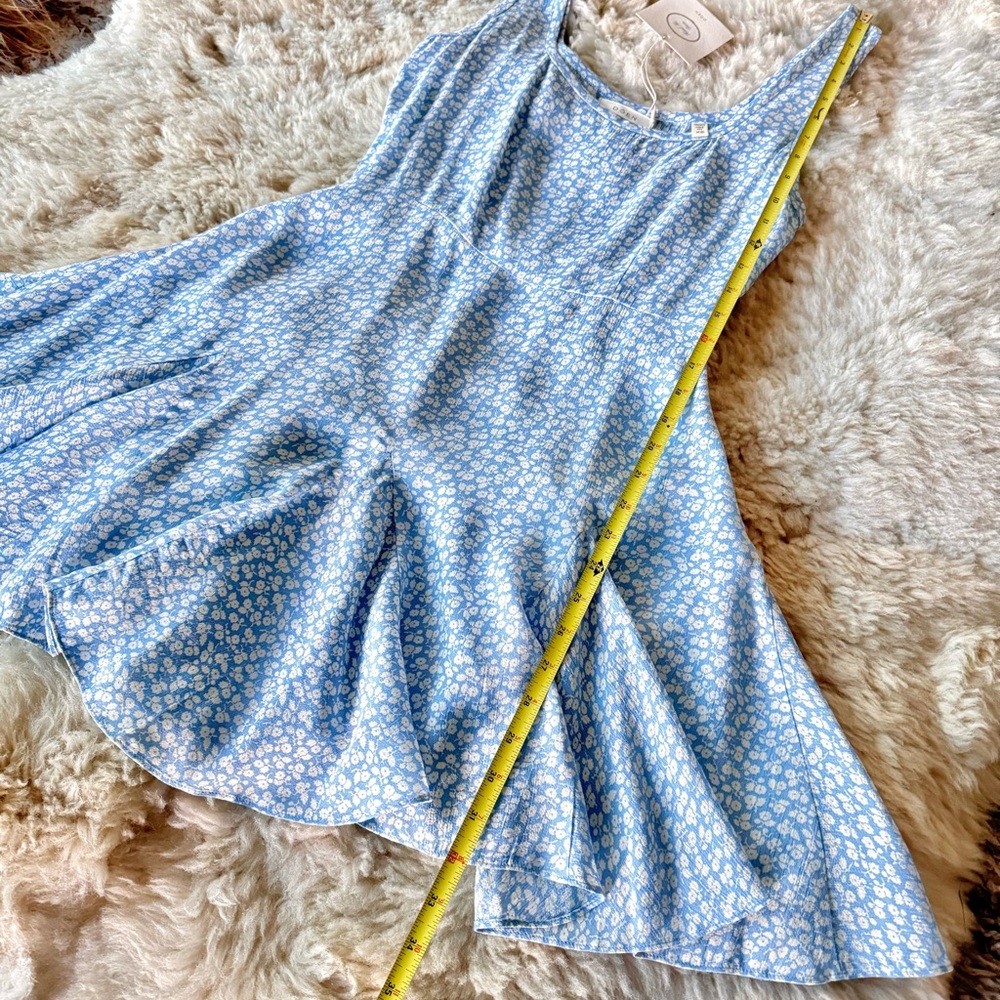 💋SOLD💋✨🪷🩵DÔEN ‘Porto’ Viscose Tank Short Mini Dress Cerulean Hillside Bloom - Picture 8 of 15